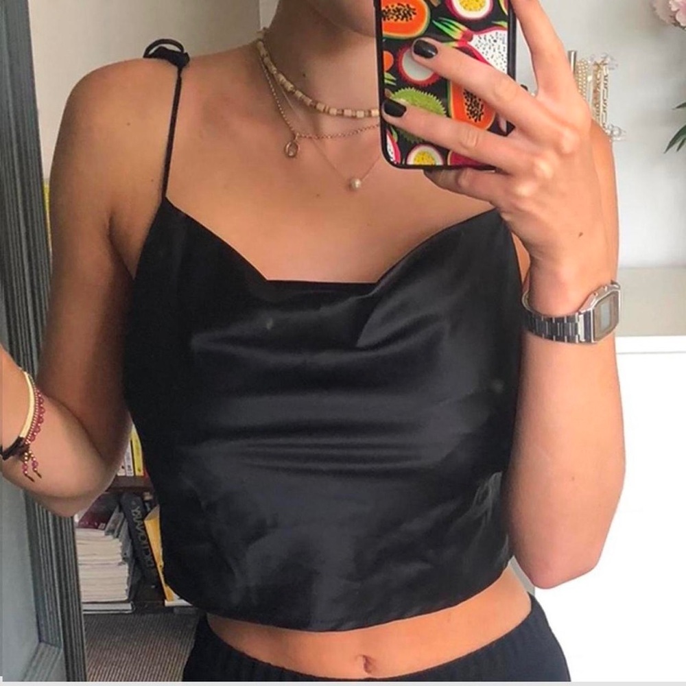 Brandy Melville satin tie top. Europe exclusive